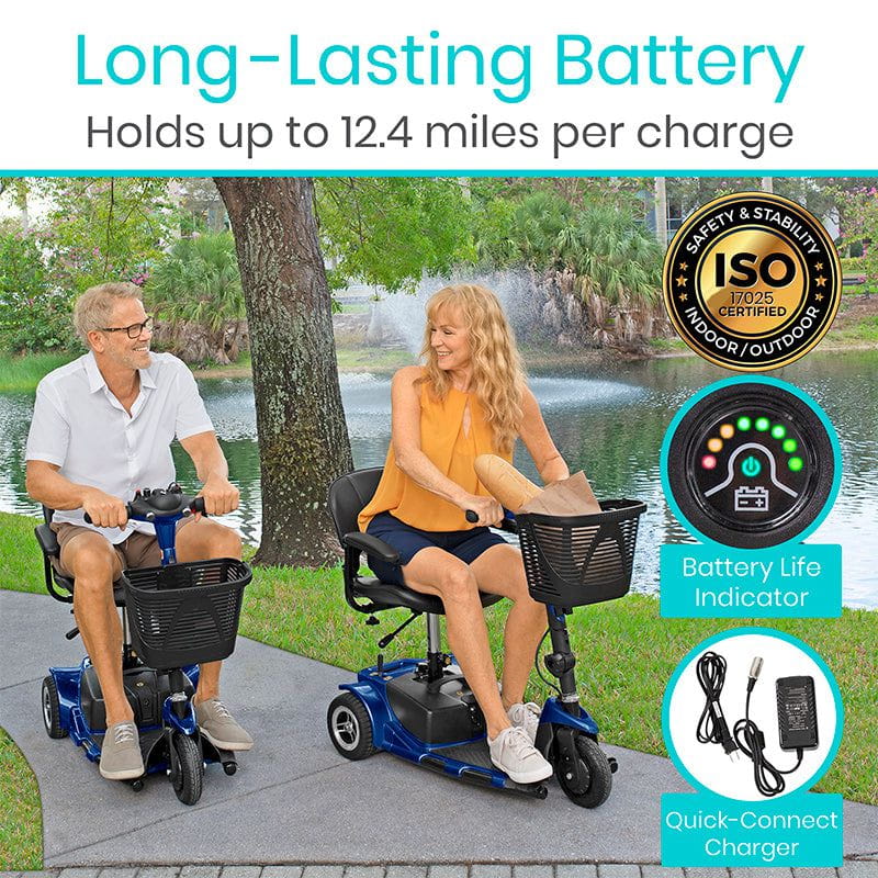 3 Wheel Mobility Scooter - Electric Long Range Powered Wheelchair - Excelwee